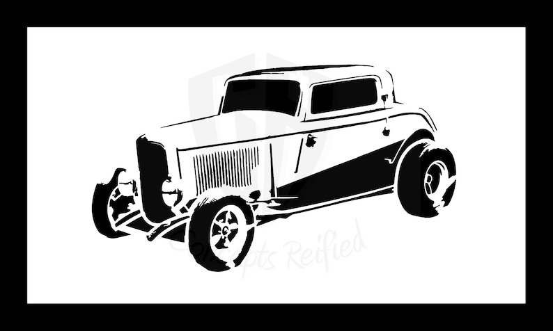 hot rod roadster reusable stencil many sizes etsy