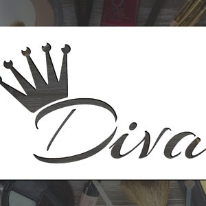 Diva with Crown Reusable Stencil (Many Sizes)