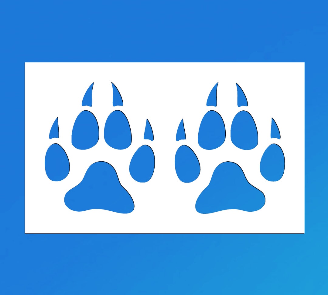 Coyote Paw Prints Reusable Stencil many Sizes Etsy