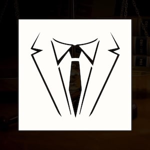 Suit and Tie Reusable Stencil (Many Sizes)