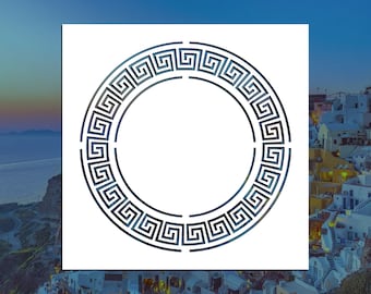 Greek Key Circle Reusable Stencil (Many Sizes)