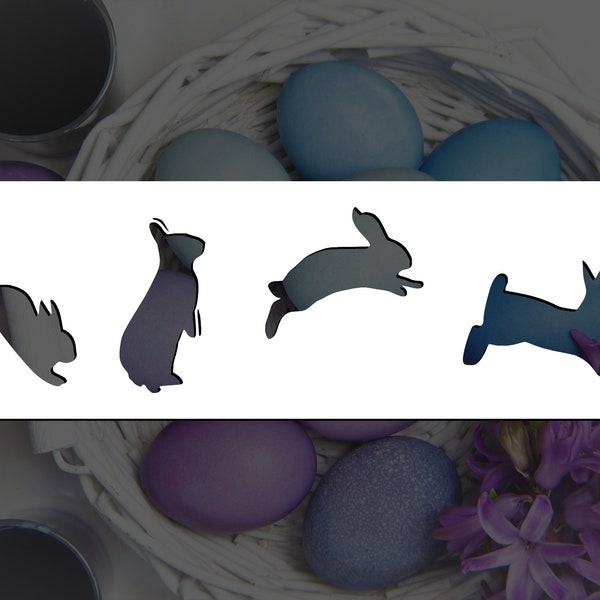 Bunny Rabbits Reusable Stencil (Many Sizes)