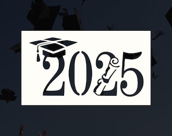 2025 Graduation Inspired Reusable Stencil (Many Sizes)
