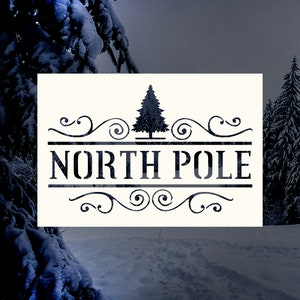 North Pole Reusable Stencil (Many Sizes)