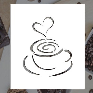 Coffee or Tea Cup Reusable Stencil (Many Sizes)