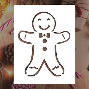 Gingerbread Man Reusable Stencil (Many Sizes)