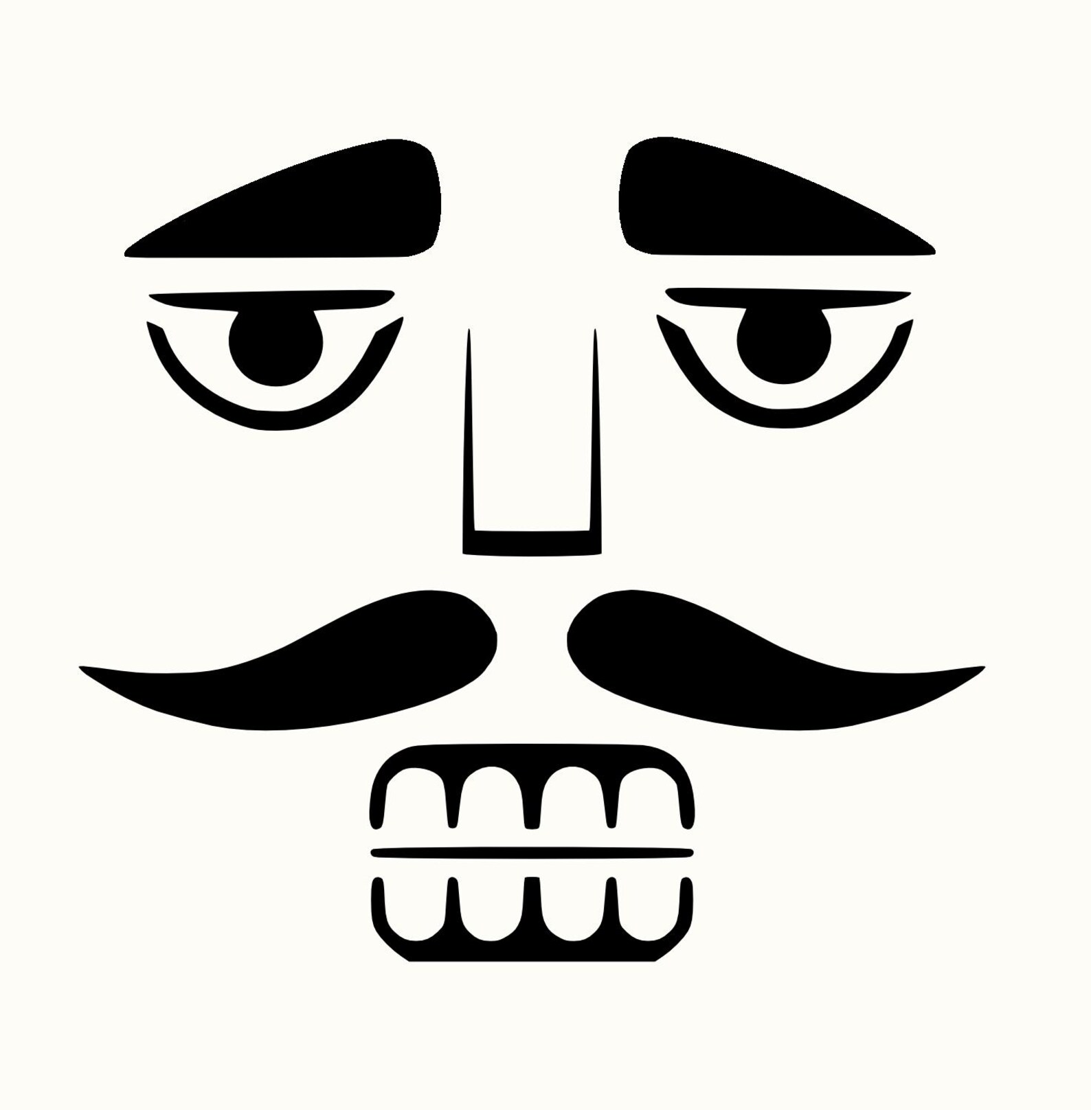 Nutcracker Face With Teeth Reusable Stencil (many Sizes) Etsy