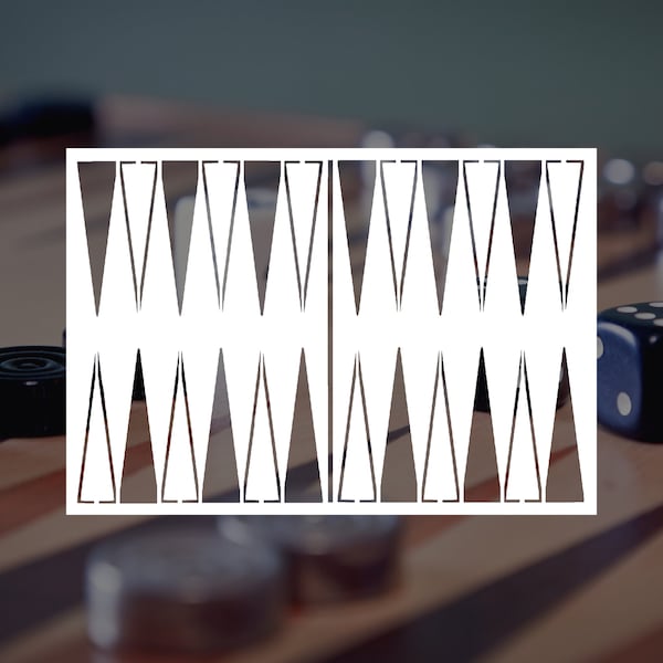 Backgammon Board Reusable Stencil (Many Sizes)