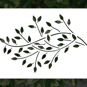 Branch with Leaves Stencil (Many Sizes)