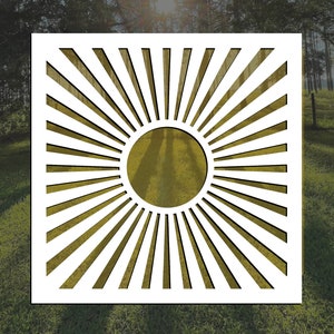Abstract Sun Reusable Stencil (Many Sizes)