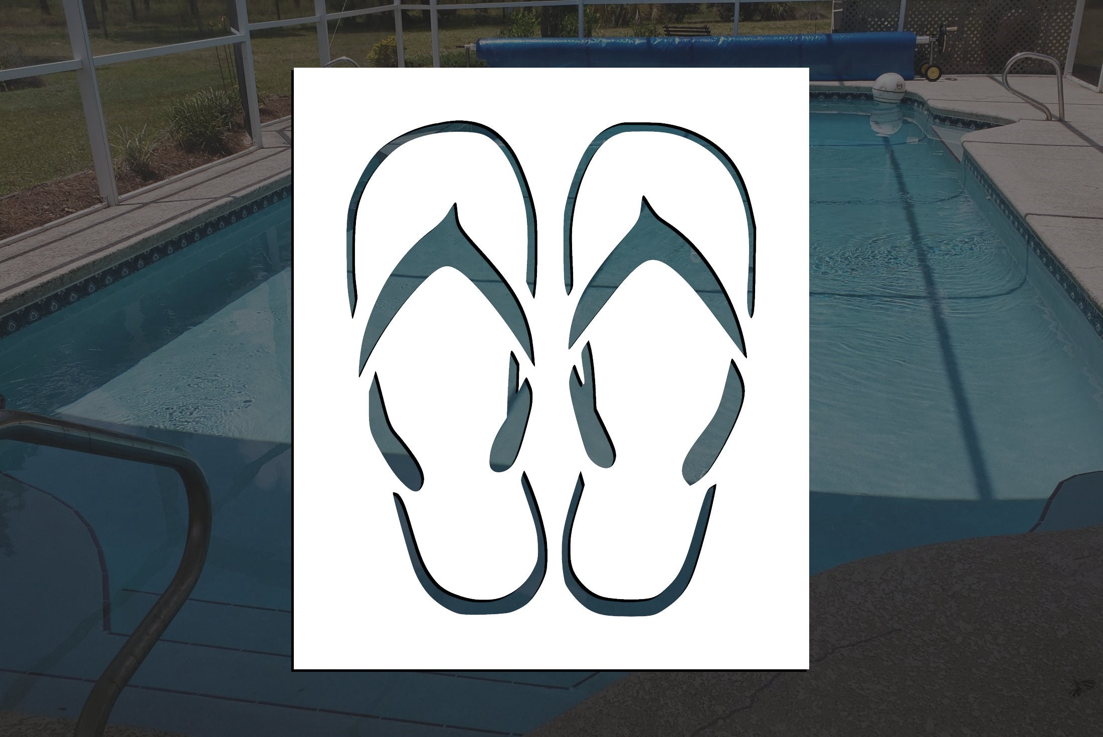 Beach Stencil Bundle, Flip Flops, Sun, Palm Trees, Sailboat, Reusable And Vinyl Stencils, Beach House Stencils, 4 In 1, Kid Stencil