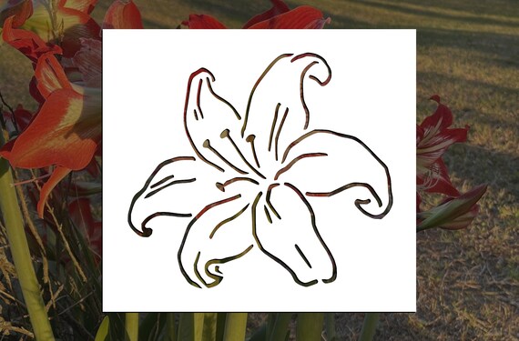 Tiger Lily Flower Reusable Stencil many Sizes - Etsy