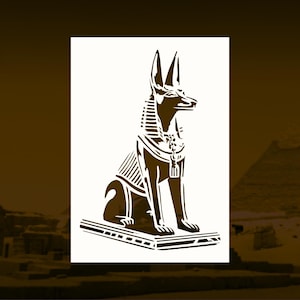 Egyptian Anubis Inspired Reusable Stencil (Many Sizes)