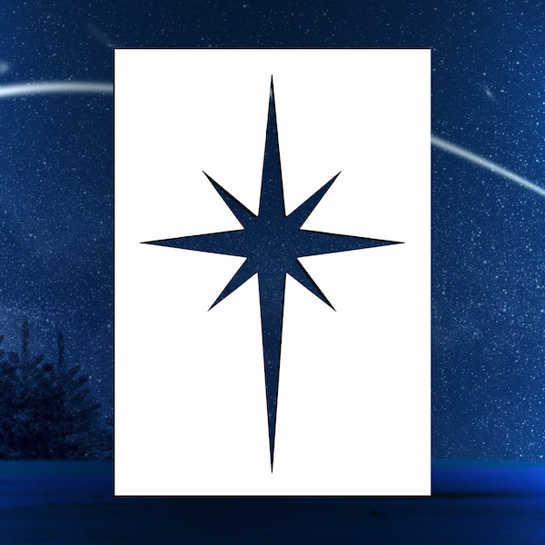 Star of Bethlehem Reusable Stencil (Many Sizes)