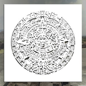 Aztec Calendar Reusable Stencil (Many Sizes)