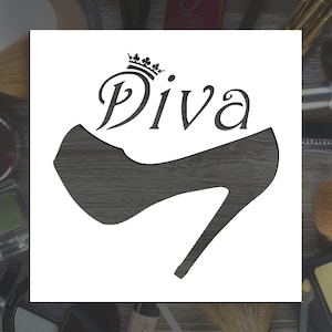 Diva Shoe Reusable Stencil (Many Sizes)