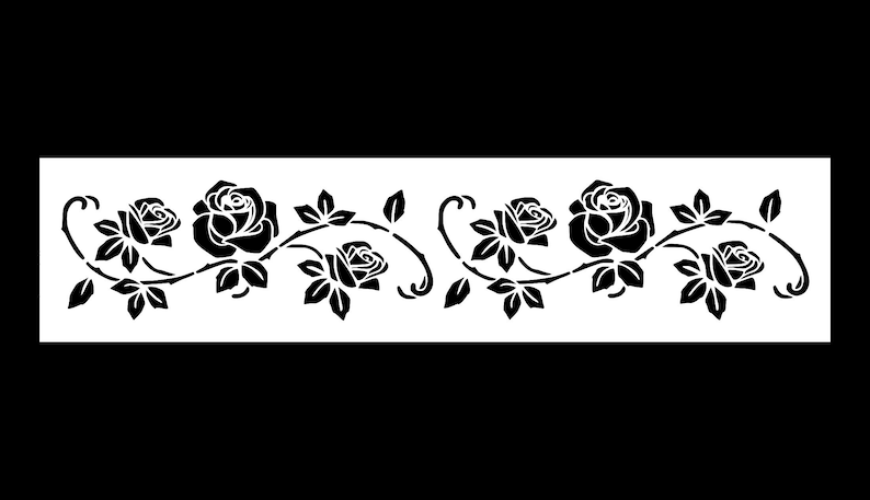 Rose Vine Reusable Stencil Many Sizes | Etsy