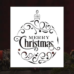 Merry Christmas Ornament Reusable Stencil (Many Sizes)