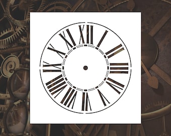 Roman Numeral Clock Face Reusable Stencil (Many Sizes)