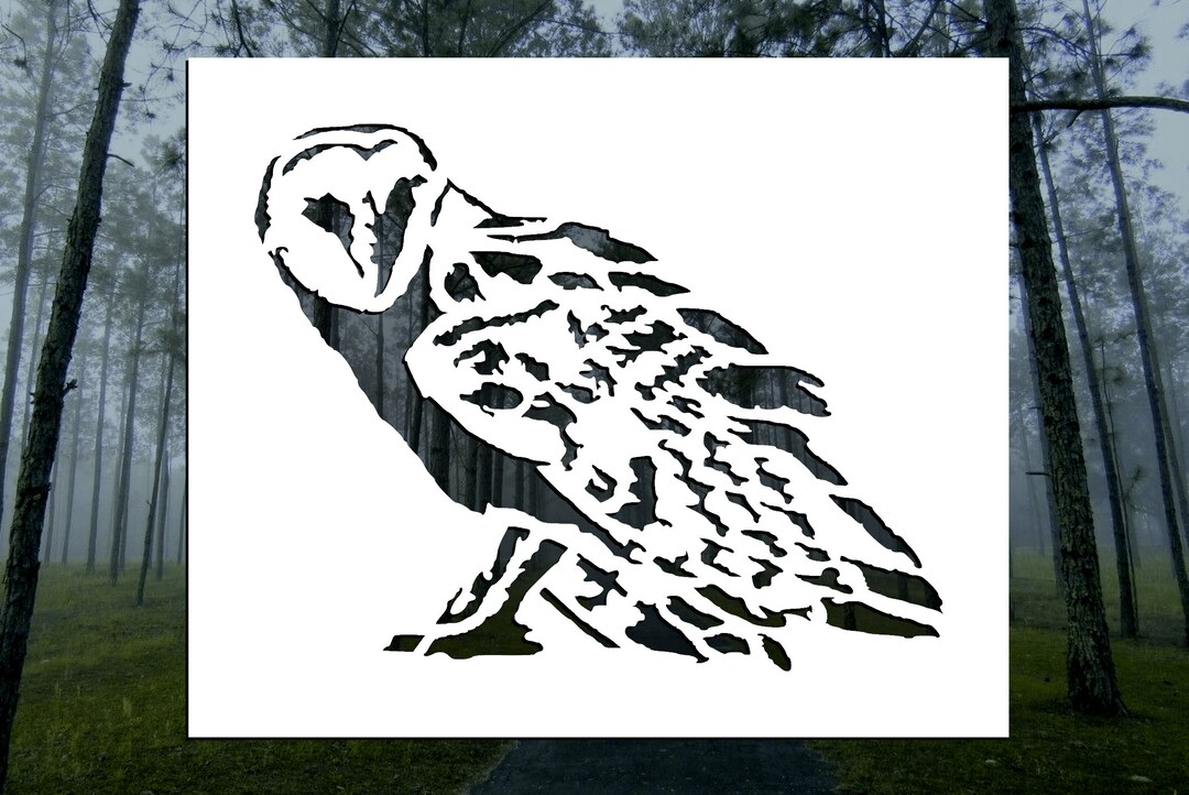 Barn Owl Reusable Stencil (many Sizes) - Etsy
