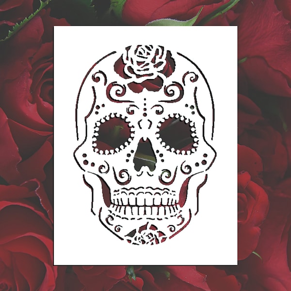 Sugar Skull Stencil Etsy 