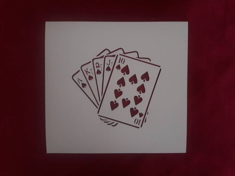 Royal Flush Playing Cards Reusable Stencil Many Sizes | Etsy
