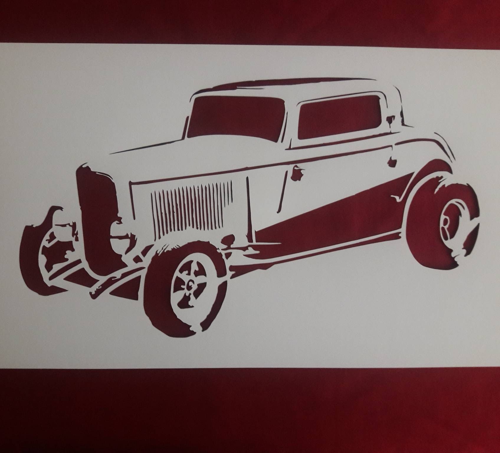 Hot Rod Roadster Reusable Stencil Many Sizes | Etsy