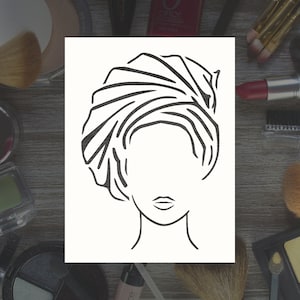 Woman with Headwrap Reusable Stencil (Many Sizes)