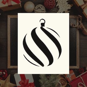 Swirly Christmas Ornament Reusable Stencil (Many Sizes)