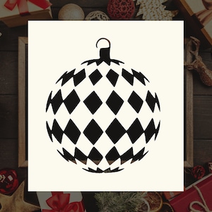 Christmas Bulb Ornament Reusable Stencil (Many Sizes)