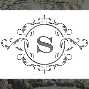 Leaf Monogram Customizable Reusable Stencil (Many Sizes)