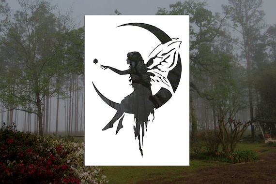 Fairy on the Moon Reusable Stencil many Sizes - Etsy