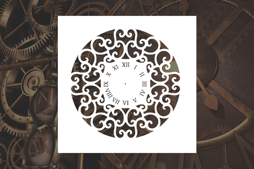 Ornate Clock Face Reusable Stencil (many Sizes) - Etsy