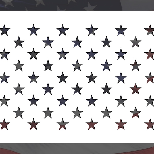 50 Stars Stencil Svg Etsy
