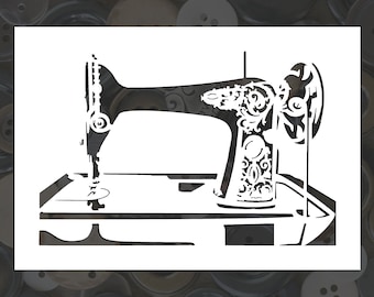 Vintage Ornate Sewing Machine Reusable Stencil (Many Sizes)
