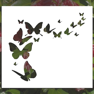 Butterfly Flock Reusable Stencil (Many Sizes)