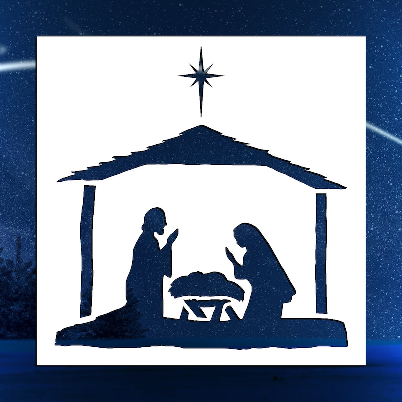 Nativity Stencil Etsy