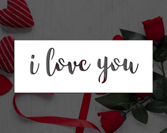 i love you (lowercase) Reusable Stencil (Many Sizes)