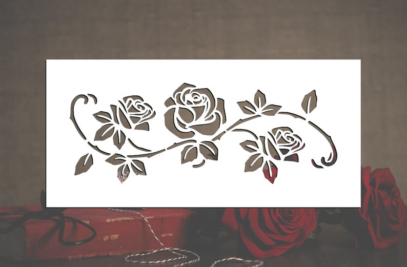 Rose Vine Reusable Stencil (many Sizes) - Etsy