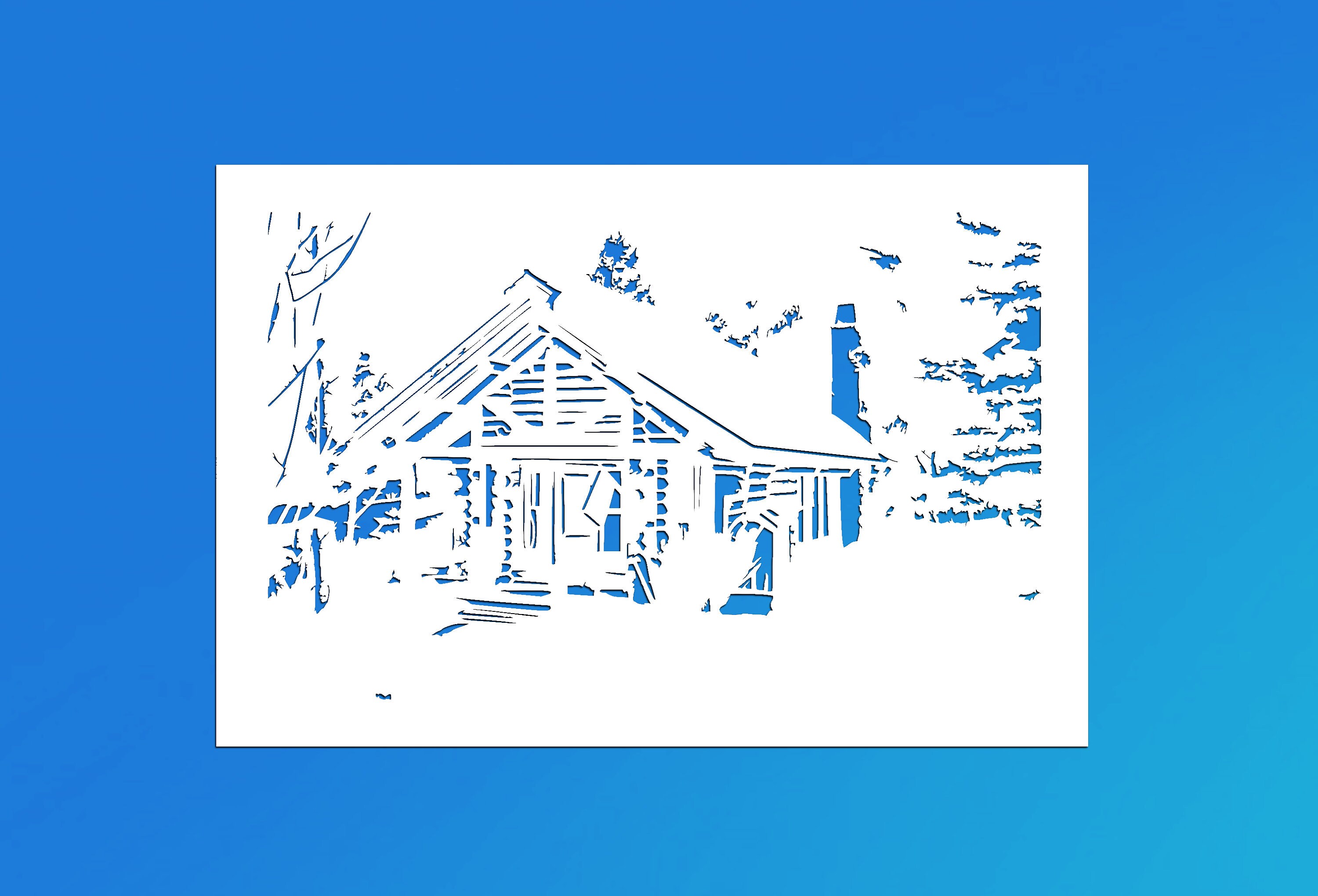 Log Cabin Stencil Free Printable