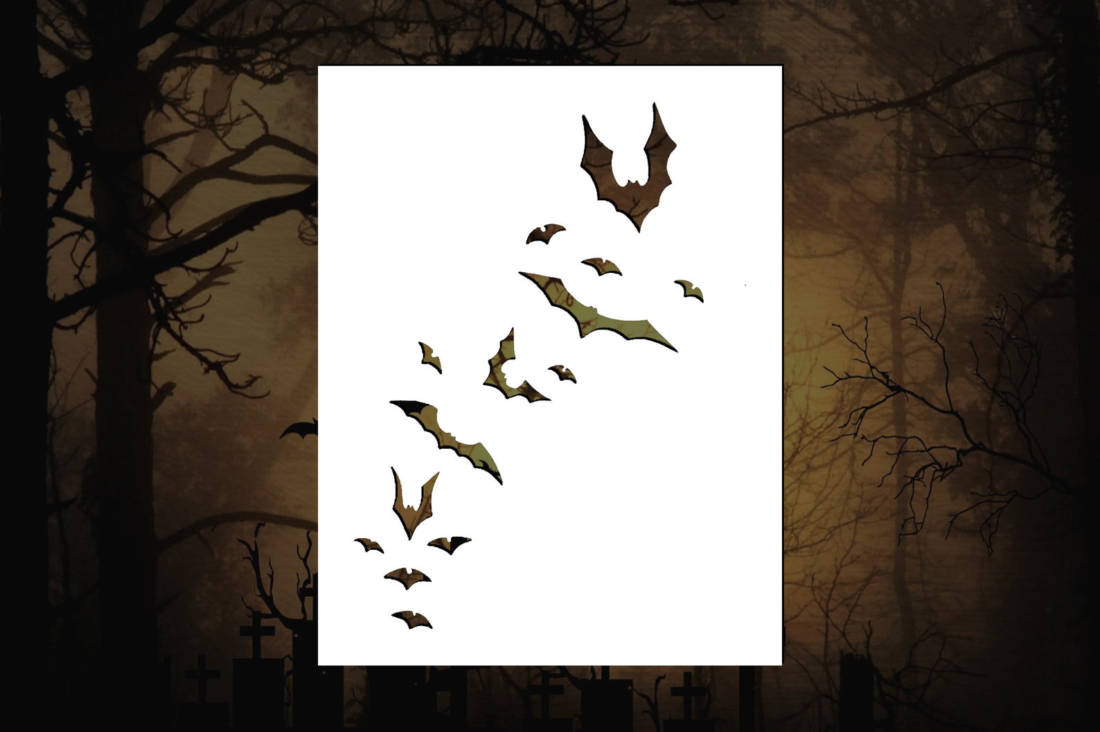 Flying Bats Reusable Stencil many Sizes - Etsy