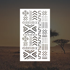 Malian Inspired Pattern Reusable Stencil (Many Sizes)