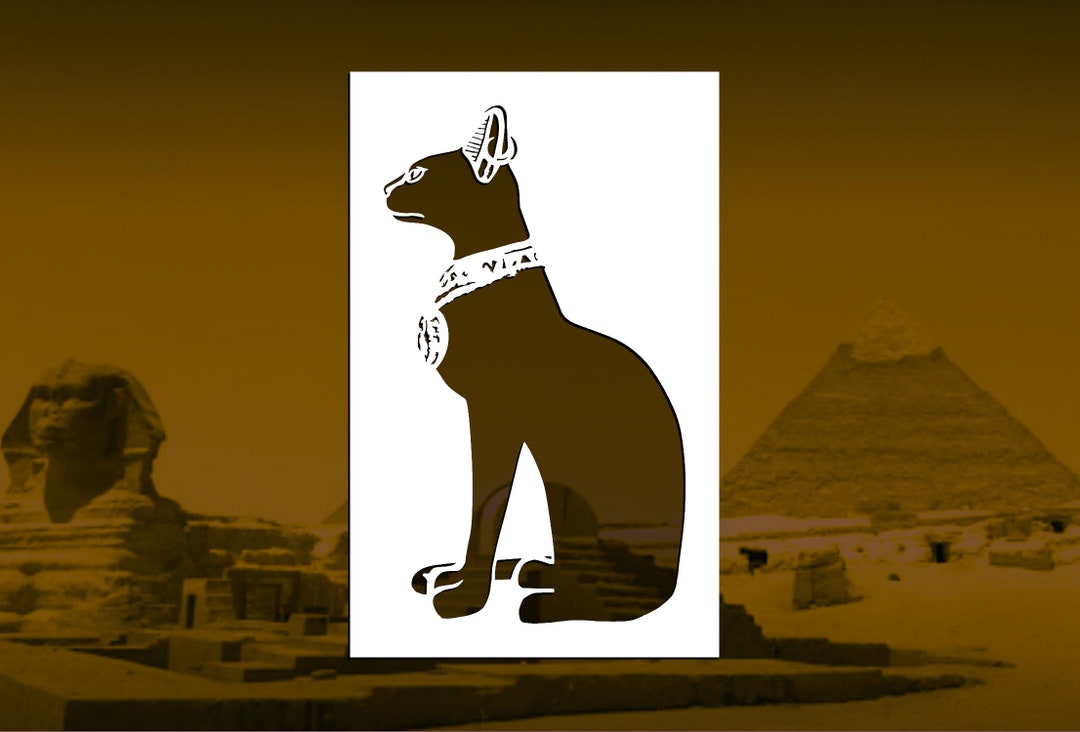 Egyptian Cat Reusable Stencil (many Sizes) - Etsy