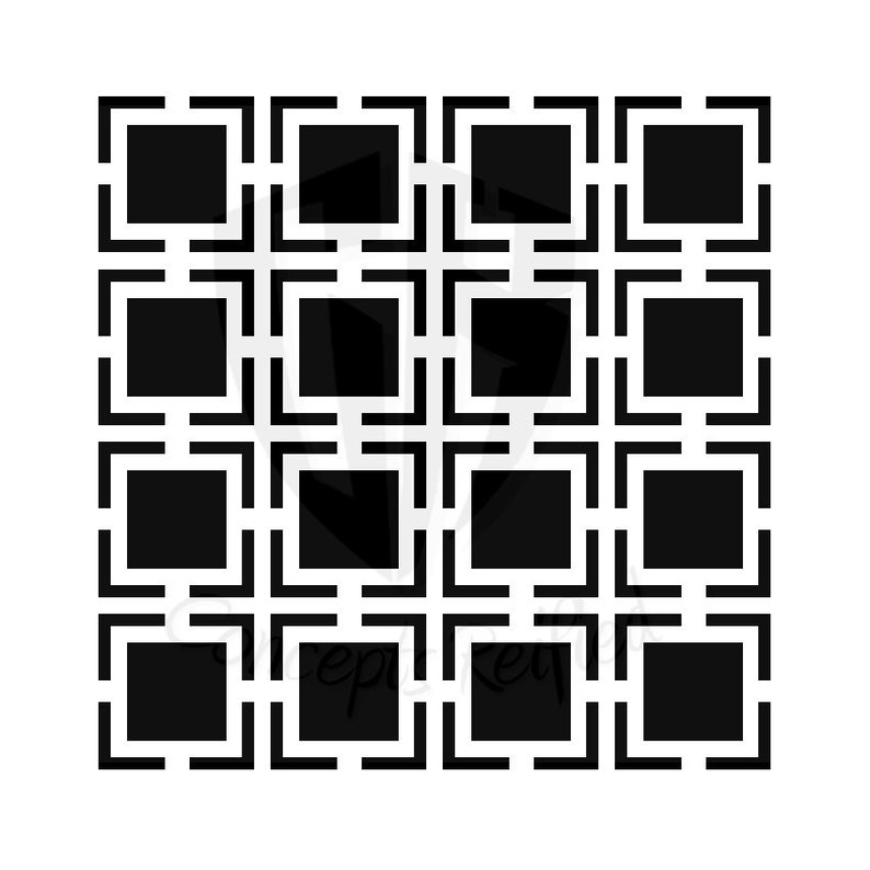 Geometric Squares Reusable Stencil Many Sizes | Etsy