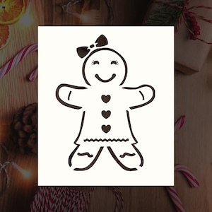 Gingerbread Girl Reusable Stencil (Many Sizes)
