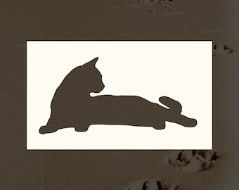 Cat Lying Down Reusable Stencil (Many Sizes)