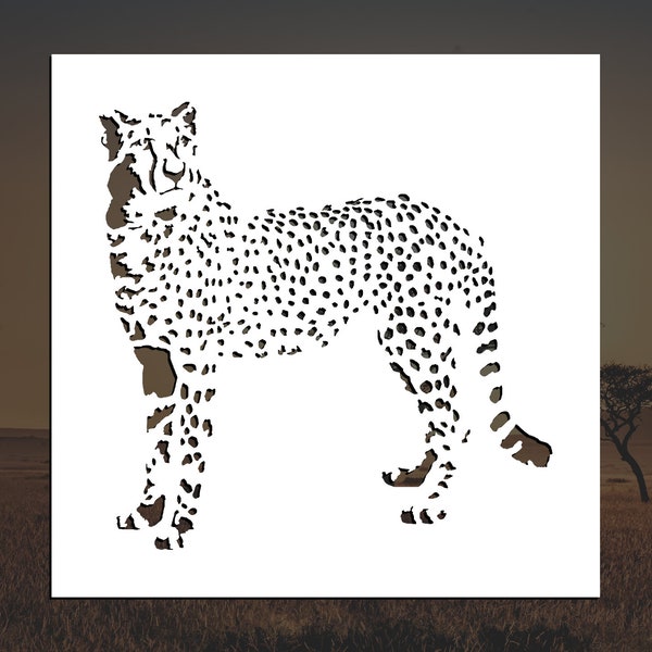 Cheetah Reusable Stencil (Many Sizes)