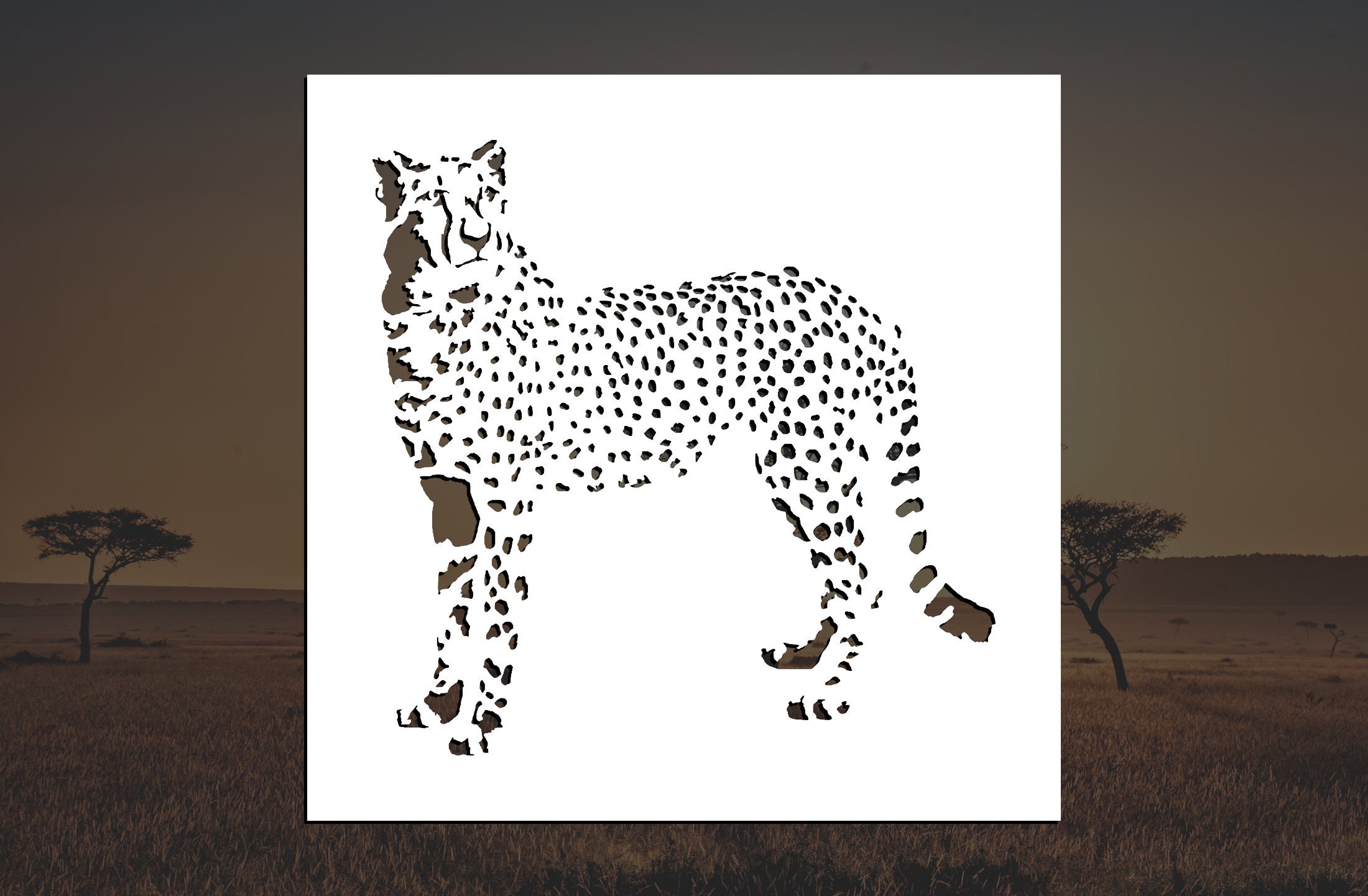 Cheetah Reusable Stencil many Sizes - Etsy