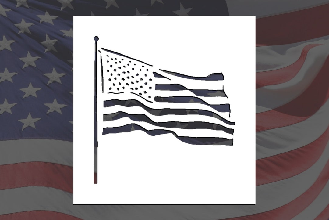 United States Flag Reusable Stencil (many Sizes) - Etsy