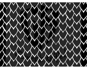 Instant Download - Weathered Dragon Scale Stencil Format SVG